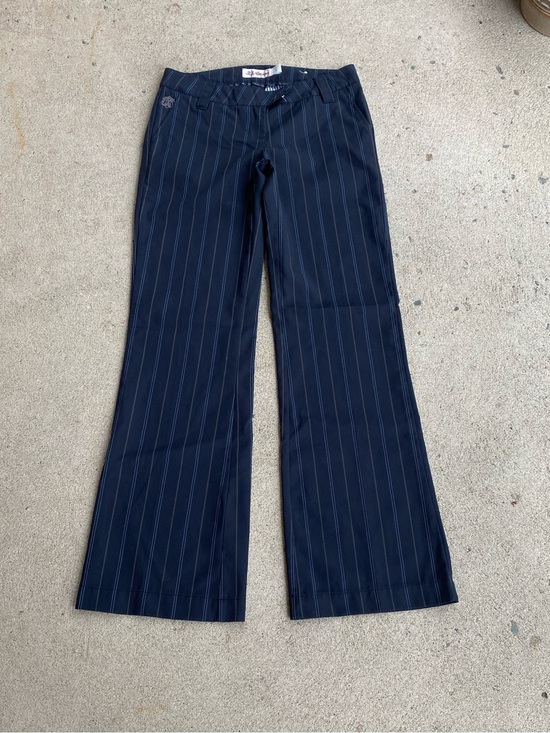 Vintage Pants - Y2k R.J. Hammer Pin Striped Low Rise Flared Casual Pants